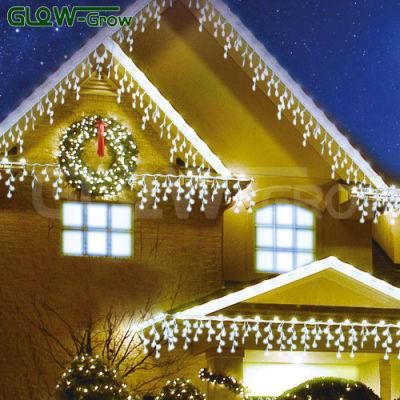 230V 6.0m*0.6m 240 (4+1) LEDs 14.4W White LED Icicle Light for Holiday Christmas Xmas Decoration
