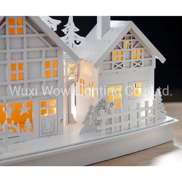 Village Scene Christmas Decoration 37.5 Cm - White