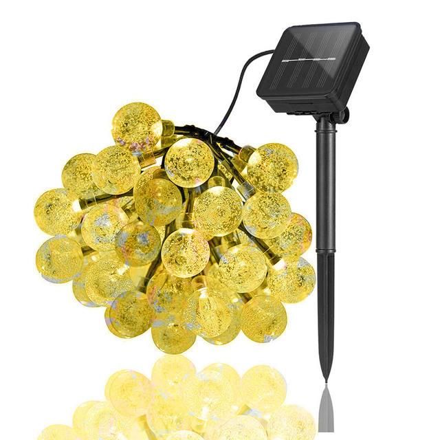 20/50LEDs Crystal Ball Solar LED Outdoor Garden Christmas Decoration Waterproof String Light