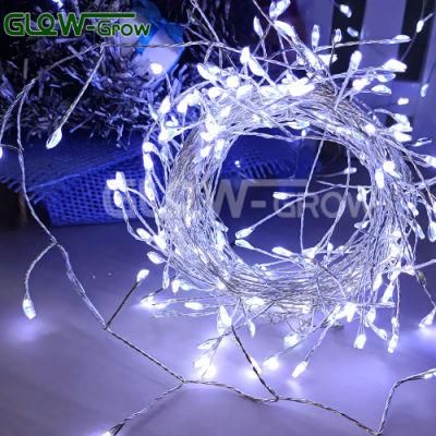 12V CE RoHS Cluster Sliver Wire Christmas LED Fairy String Lights with Flash Bulb for Home Party Tree Garden Event Decoration