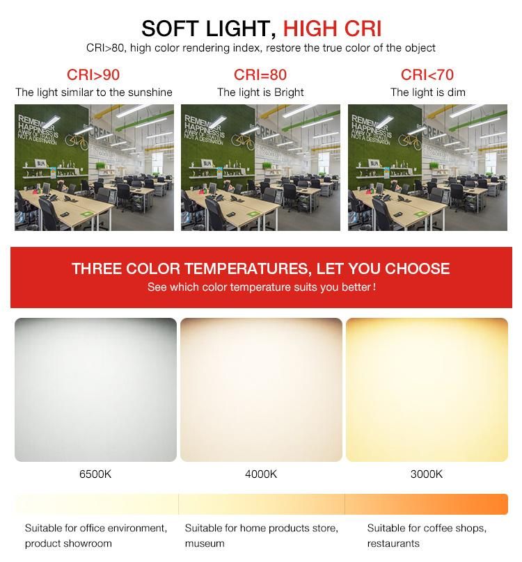 European Decorative Indoor Lighting Commercial Pendant Aluminum LED Office Libary Classroom Strip Light