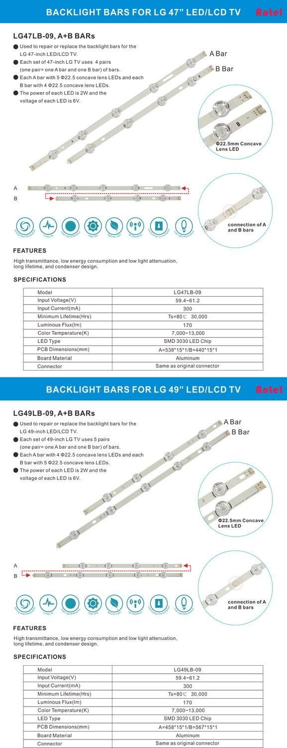 LED TV Backlight Bars for LG TV 32" Innotek Drt 3.0