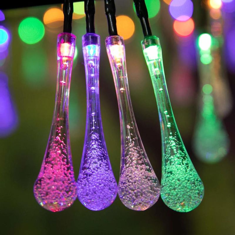 Waterproof Outdoor Solar String Lights Water Drop Solar Powered Lights