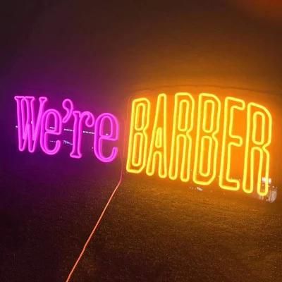 Haircut Sign Barber Neon Sign Hair Logo Light Barber Shop LED Billboard Open Sign Neon