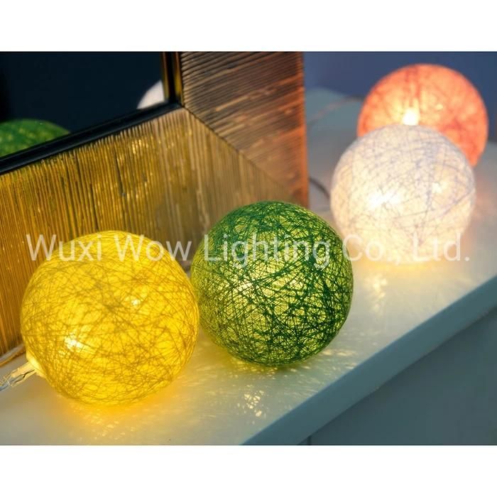 20 Cotton Ball Warm White LED Light String Christmas Decoration Multi Colour Christmas Lights Lighted Christmas Hanging Balls Decoration