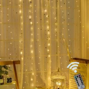 3m LED Window Curtain USB String Light with Remote Control for Home Christmas Decoration