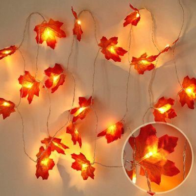 LED Fall String Lights Maple Leaf String Light Waterproof Halloween Thanksgiving Christmas Party Light for Decorations