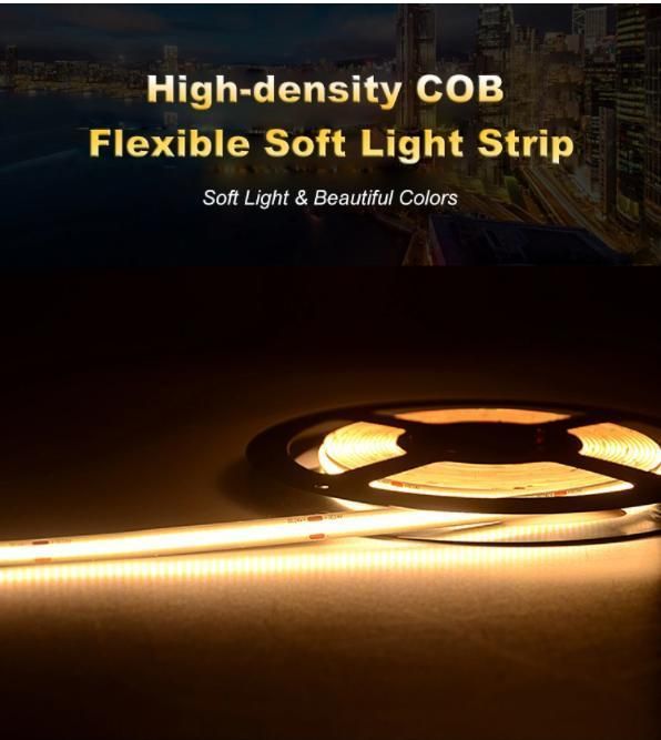 Warm White Color DC24V Flexible COB LED Strip Light