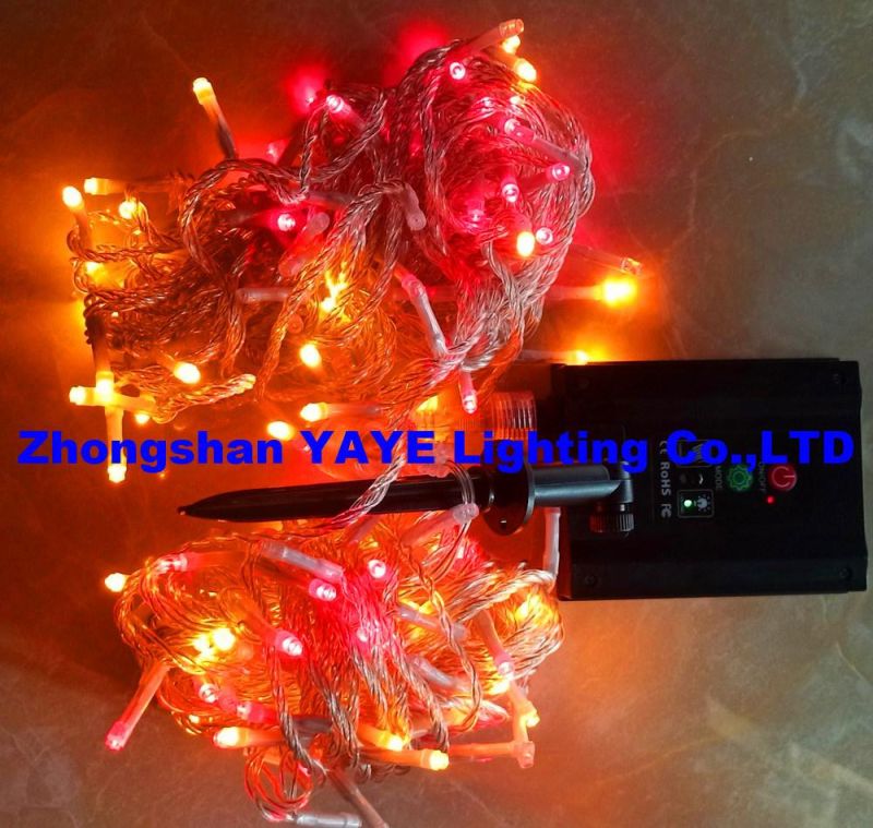 Yaye Hottest Sell Outdoor/Indoor Waterproof IP65 Rgby/RGB/R/Y/W/B/G Solar Decorative LED Christmas Holiday String Light for Home/ Garden/Street/ Yard/Party