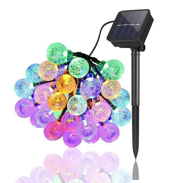 20/50LEDs Crystal Ball Solar LED Outdoor Garden Christmas Decoration Waterproof String Light