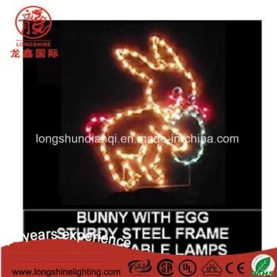 Hot Sale Waterproof Changeable IP65 LED Rabbit 2D Motif Rope Light for Easter Decoration