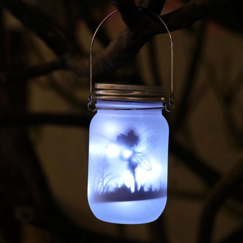 LED Solar Garden Decorative Lights Frosted Elf Jar Mason Jar Lights Fairy Lights