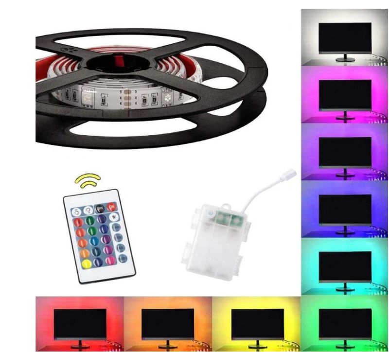 Amazon Hot Sale 5050USB Lamp with RF Remote Control TV TV RGB Colorful Background LED Strip