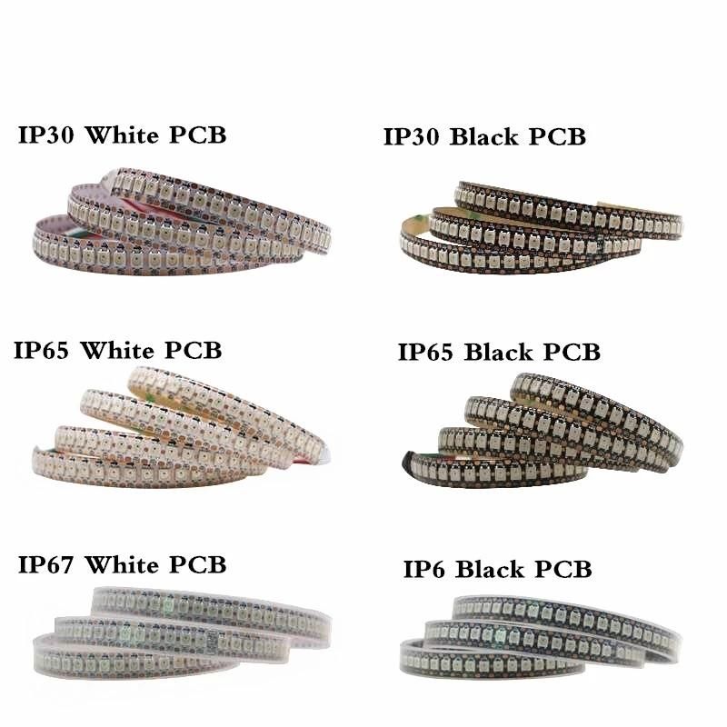 LED Pixel Strip Light DC 5V Ws2812 Ws2812b Individually Addressable RGB Smart Pixels Strip 2812 IC Waterproof