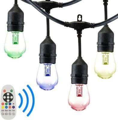 Outdoor Waterproof Flexible LED String Light with Hanging Sockets Decorations Lamp