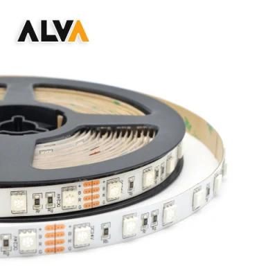 60PCS/M RGB RGBW SMD5050 Flexible Rope Light 12V 24V LED Strip with TUV CE, IEC