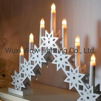 Candle Bridge Arch Table Decoration Wood 33.5 Cm White