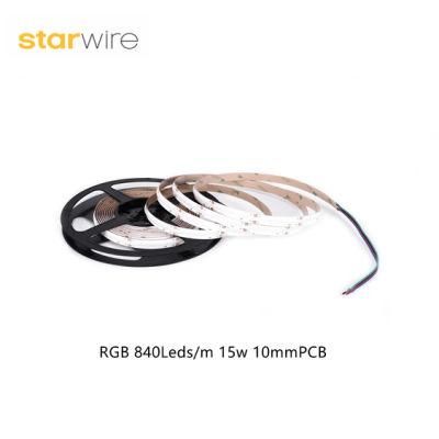 840LEDs/M RGB COB LED Strips 15W 10mm Cpb