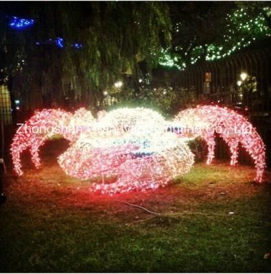 LED 3D Wild Crab Xmas Light for Ocean Park