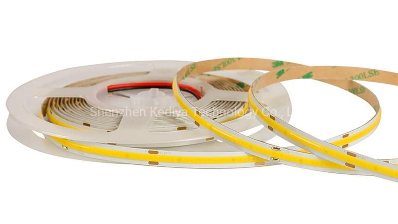 Premium Warm White 8mm DC Connector 12V 24V COB LED Light Strips Fcob Flexible COB Strip Light