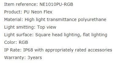 2020 Hot Sell 5W Ne1010 PU Waterproof IP68 RGB Neon Flex for Swimingpool