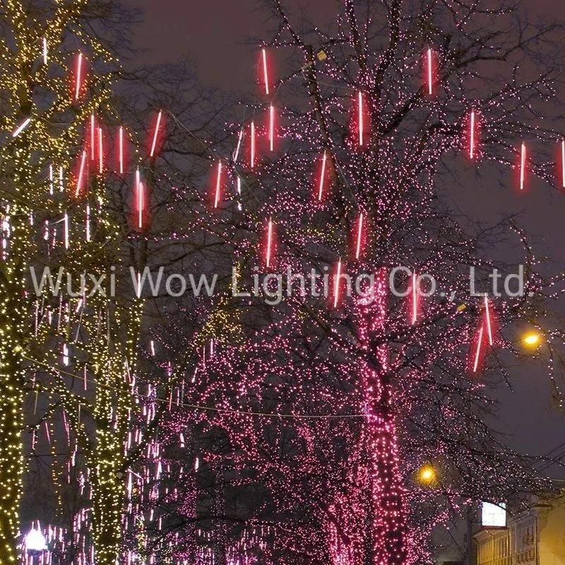 LED Meteor Shower Lights, Waterproof Solar Raindrop Lights Garden Decorative String Lights with 30cm 10 Tubes 360LEDs, Cascading Lights for Party Wedding
