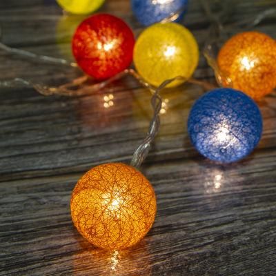 10 LED Battery Operated Colorful Cotton Balls Fairy Lights for Holiday Outdoor Decor