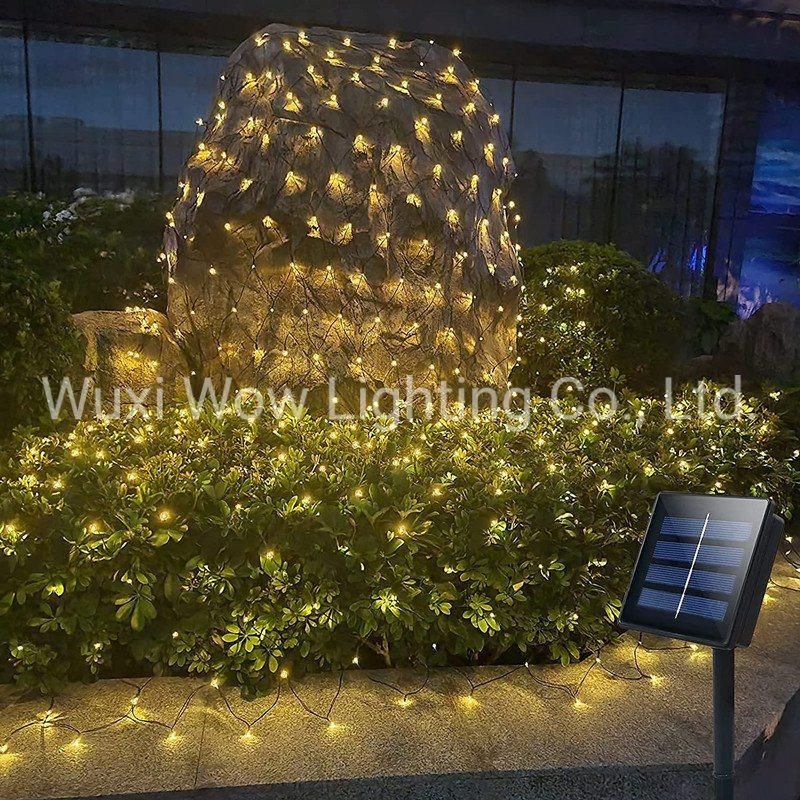 3m X 2m Solar Net Lights Outdoor - 200 LED Solar Fairy Lights Waterproof Garden Lights Auto on/off Curtain String Light