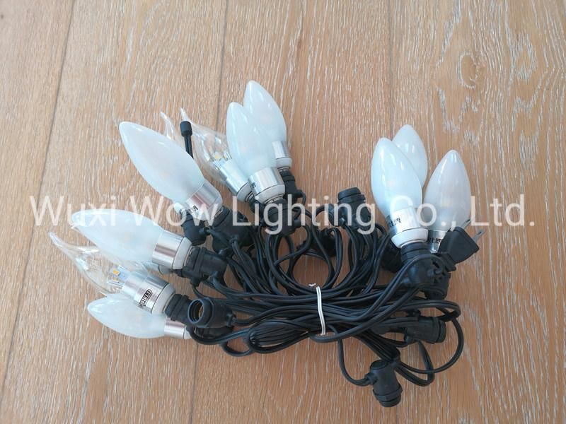 DIY E12 Flat Cable LED Festoon Light/Festoon Light Chain/LED Bulb Chain IP65 Customized