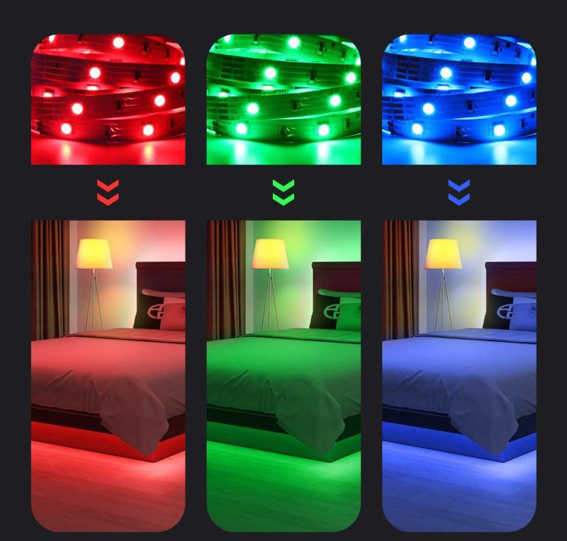 Popular 5050 RGB 5m Desktop Screen Backlight Lighting Waterproof Flexible RGB Tiktok LED Strip Lights with Remote Control