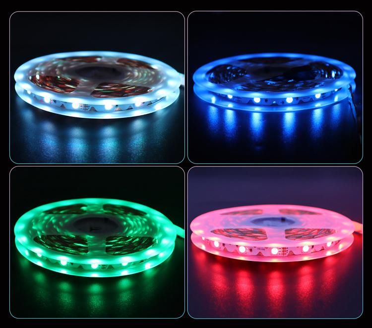 12V 24V DC Bendable S Shape 5050 3-in-1 RGB LED Strip Light with Zigzag PCB for Non Regular Curve Lighting