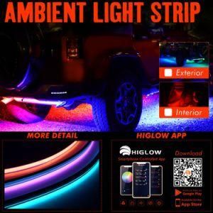 Color Chasing Even Glow Strips APP Controlled LED Lights W/Turn Signal Brake Warn Interior Exterior Ambient Illuminated Lighting Kit