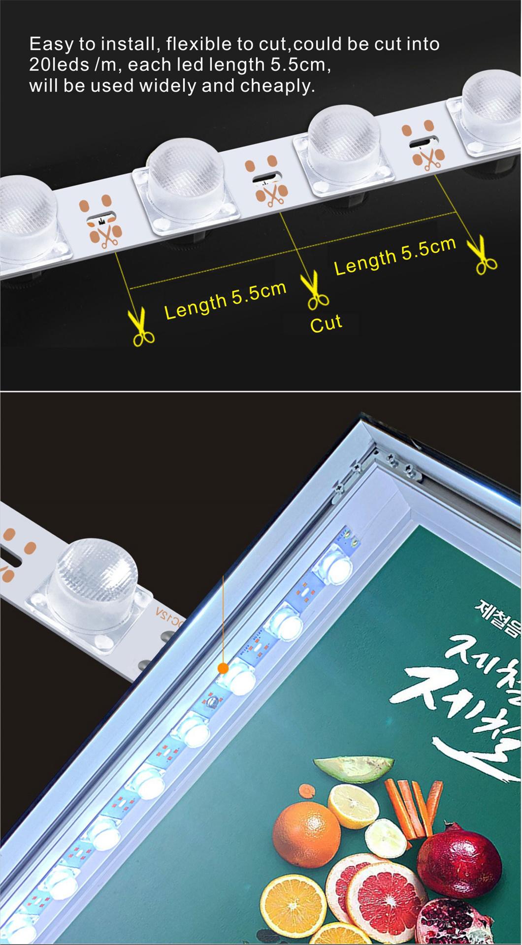 High Power 12V 1W/LED 18LEDs SMD2835 LED Strip Advertising Lighting Box LED Bar