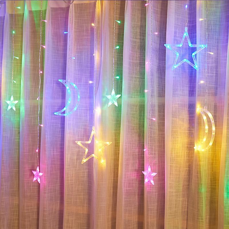 Moon Star Lamp LED Curtain String Ins Neon Lantern Christmas Light