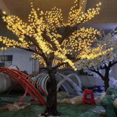 Waterproof Outdoor Decor LED Artificial Cherry Blossom Tree Light