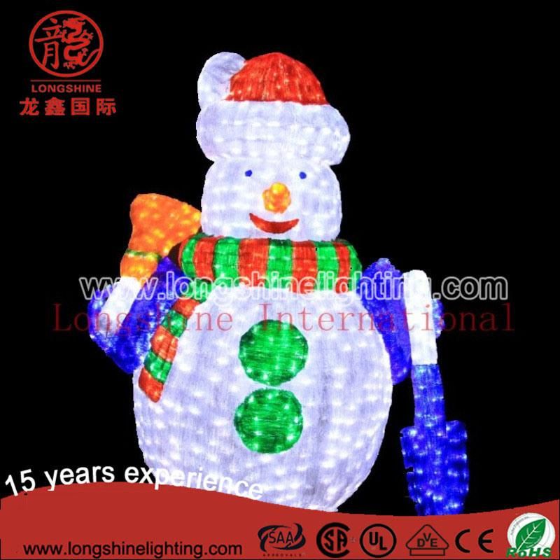 Wholesale Waterproof LED Lighted 3D Christmas Snowman Light for Outdoor