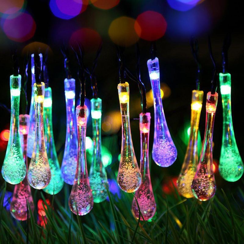 30/20/10 LEDs Garden Decoration Outdoor Water Drops Solar LED Lamp String Light