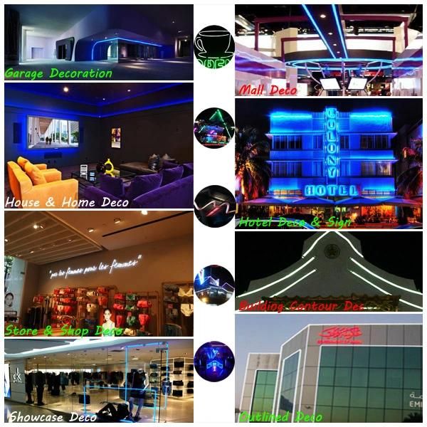 High Quality Waterproof IP68 24V LED Neon 2835 Warm White LED Silicone Neon Flex Strip Tube Light