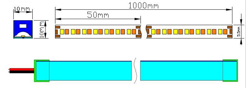 Customization 10*10mm Neon Rope Light Dual Color CCT Dimable Waterproof Flexible Strip Light for Decoration