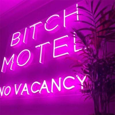 Drop Shipping Free Design Inspire Home Advertising LED Letter Light Custom Bitch Motel No Vacancy Neon Sign