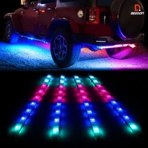 4PCS/Set Underglow Car Light RGB Flexible Car Exterior LED Light Strips