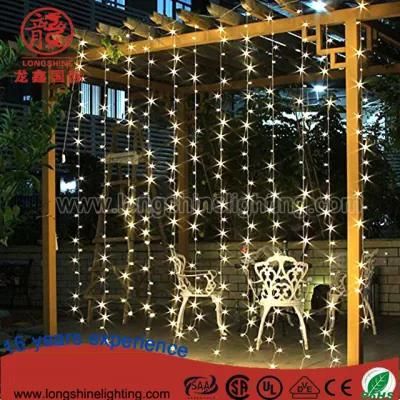 LED Safety Outdoor Indoor Fairy Decoration Christmas Curtain String Light