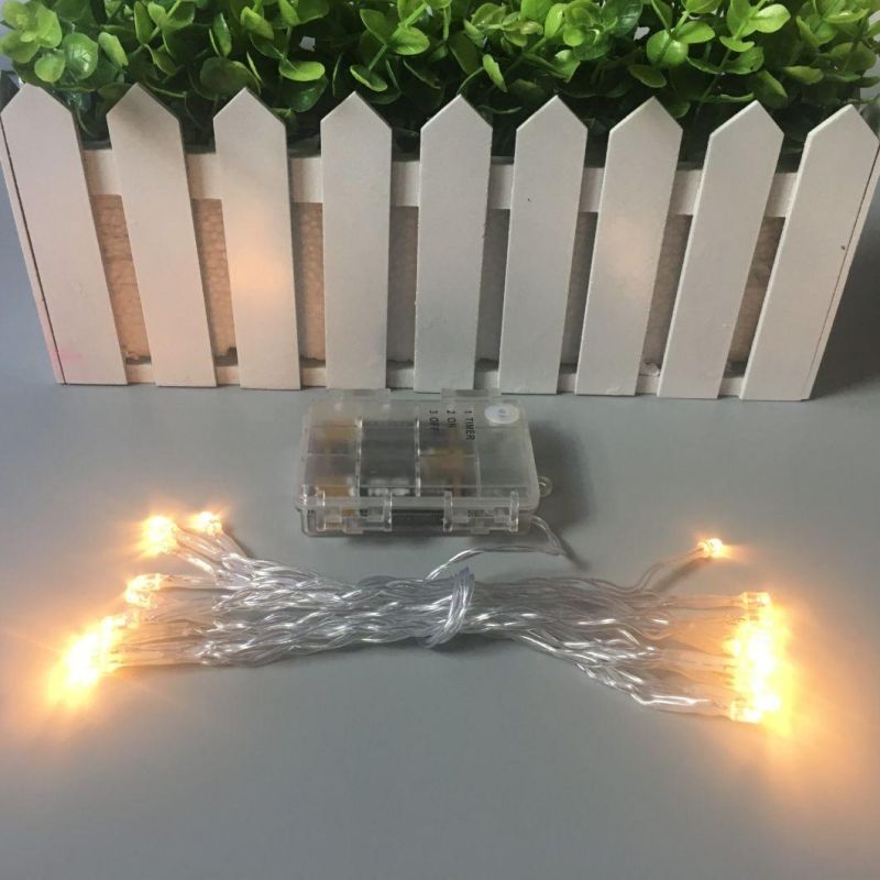 Battery Operated Static/Flash Warm White LED String Lights