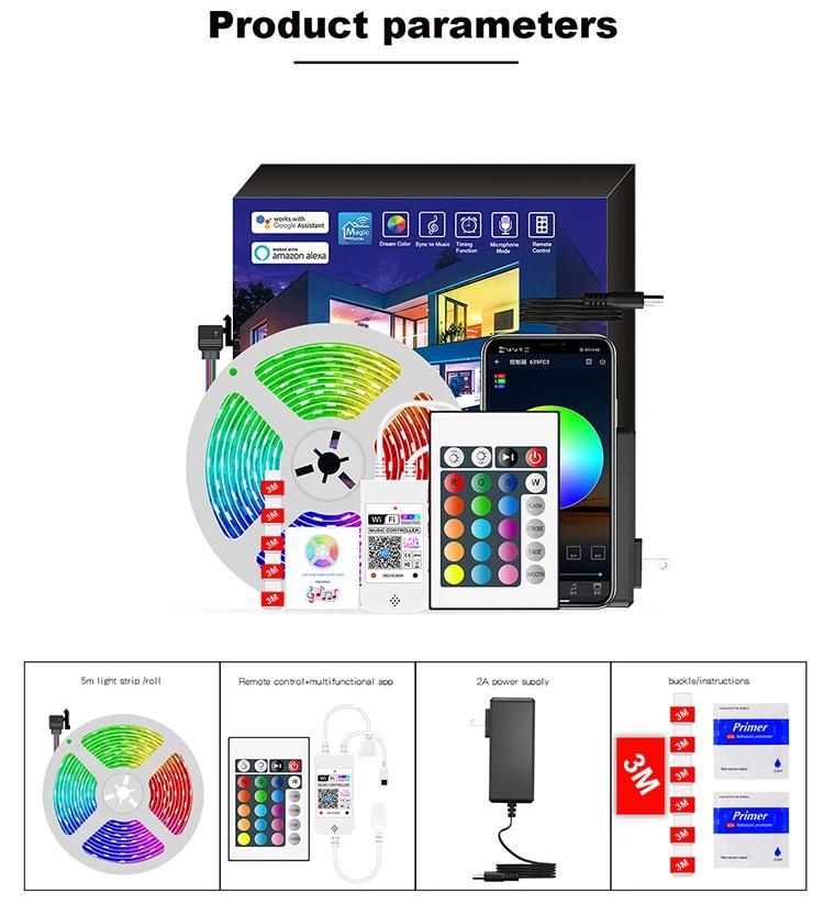 10m 5m RGB Recessed LED Strip Light LED Strip 12V 24V 1 Set Battery 5050 with Remote