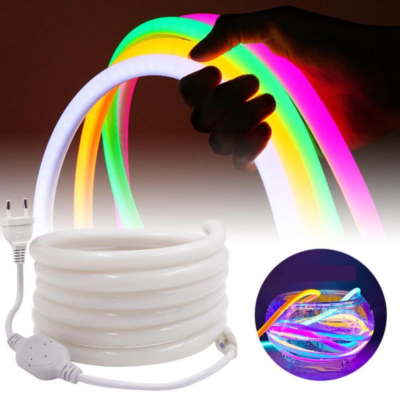 220V Waterproof 360 Degree High Brightness Silicone Lighting Neon Flexible Addressable Strip Rope LED Light