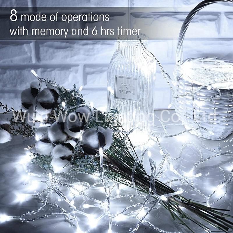 String Fairy Lights 200 LED Decorative String Firefly Lights Mains Powered with Adapter Waterproof Indoor Outdoor 20m Cold White for Patio Garden Home