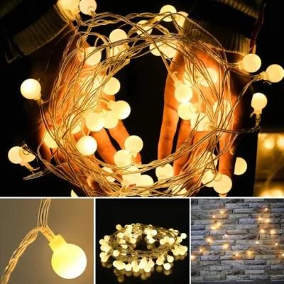 Remote Control Battery Operated Christmas Globe Twinkle Outdoor LED String Lights