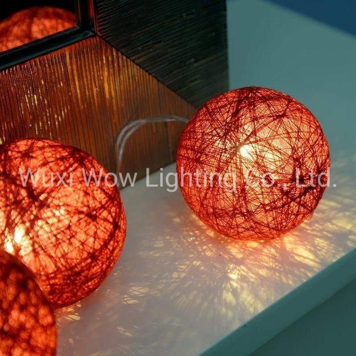 10 Cotton Ball Warm LED Light String Christmas Decoration Red Christmas Lights