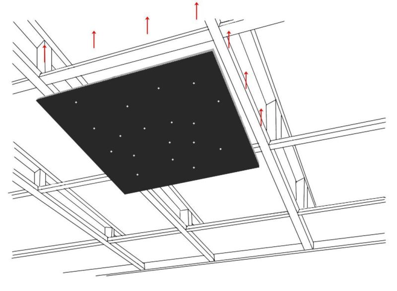 Polyester Fiber Optic Star Ceiling Panel