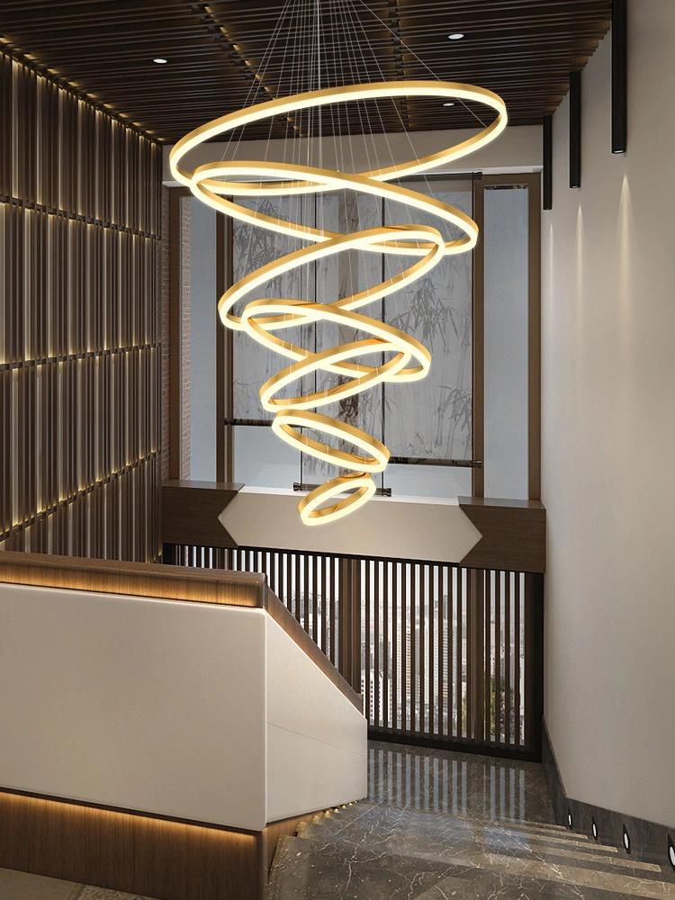 5 Rings 2022 Cafe Bar Villa Staircase Restaurant Mall Home Roof Lamp Ceiling Lights Modern Ceiling LED Light